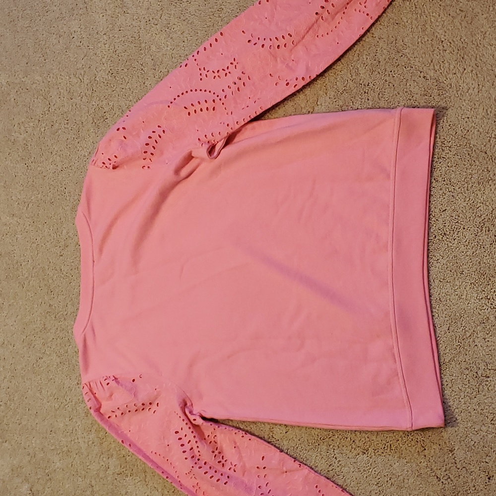 Talbots Long Sleeve Sweater with Pretty Floral Sleeves Size L